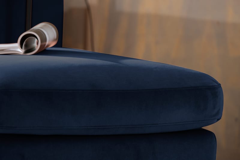 Teodin U-sofa med Divan Fløyel Venstre - Blå - Møbler - Sofaer - Fløyel sofaer