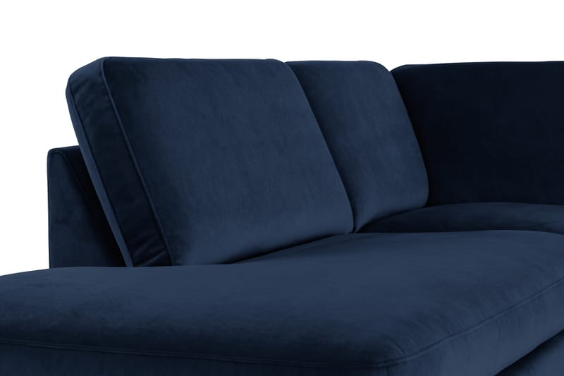 Teodin U-sofa med Divan Fløyel Venstre - Blå - U-sofa - Fløyel sofaer