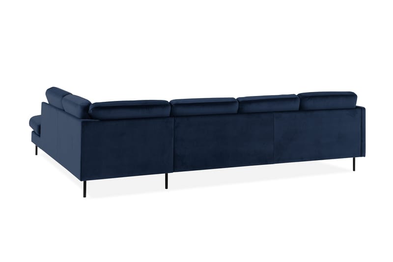 Teodin U-sofa med Divan Fløyel Venstre - Blå - Møbler - Sofaer - Fløyel sofaer