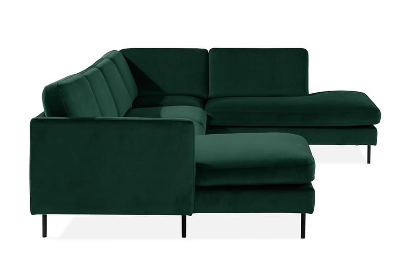 Teodin U-sofa med Divan Fløyel Venstre - Grønn - Møbler - Sofaer - Fløyel sofaer