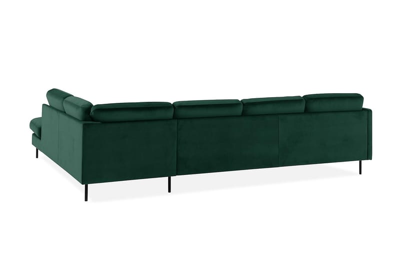 Teodin U-sofa med Divan Fløyel Venstre - Grønn - Møbler - Sofaer - Fløyel sofaer