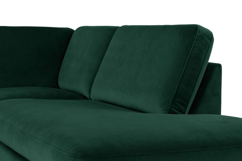 Teodin U-sofa med Divan Fløyel Venstre - Grønn - U-sofa - Fløyel sofaer
