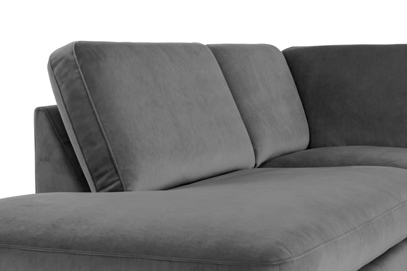 Teodin U-sofa med Divan Fløyel Venstre - Lysegrå - Møbler - Sofaer - Fløyel sofaer