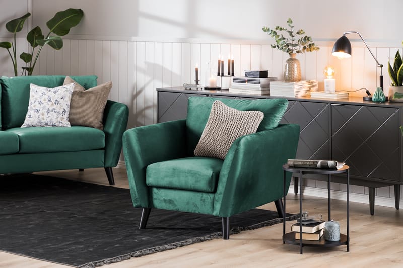Trend 2-seters Fløyelssofa - Grønn - Møbler - Sofaer - Fløyel sofaer
