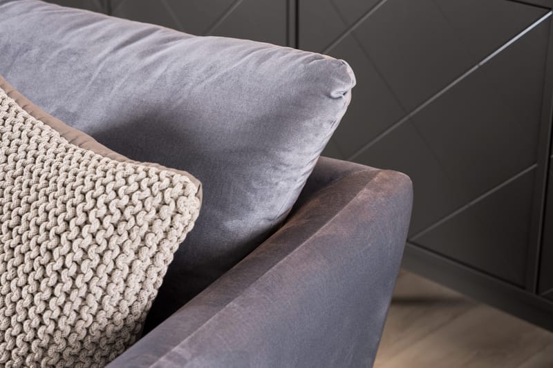 Trend 2-seters Fløyelssofa - Lys grå - Møbler - Sofaer - Fløyel sofaer