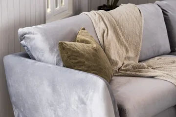 Trend 2-seters Fløyelssofa - Lysegrå - Møbler - Sofaer - Fløyel sofaer