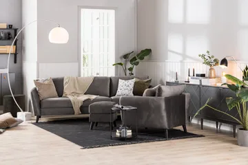 Trend 2-seters Fløyelssofa - Mørkegrå - Møbler - Sofaer - Fløyel sofaer