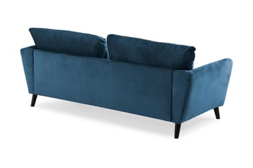 Trend 3-seter Rektangulær Fløyelssofa med Buede Armlener - Blå - Møbler - Sofaer - Fløyel sofaer