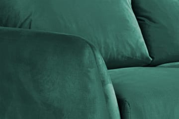 Trend 3-seter Rektangulær Fløyelssofa med Buede Armlener - Grønn - Møbler - Sofaer - Fløyel sofaer