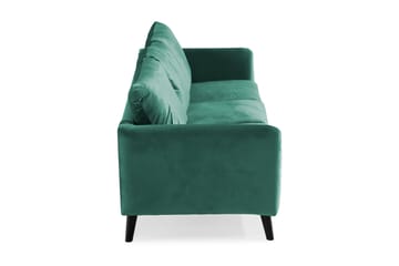 Trend 3-seter Rektangulær Fløyelssofa med Buede Armlener - Grønn - Møbler - Sofaer - Fløyel sofaer