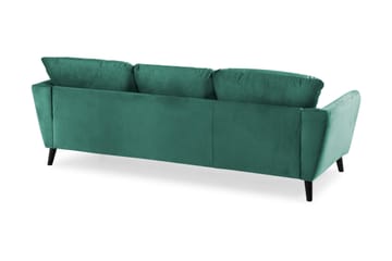 Trend 3-seter Rektangulær Fløyelssofa med Buede Armlener - Grønn - Møbler - Sofaer - Fløyel sofaer