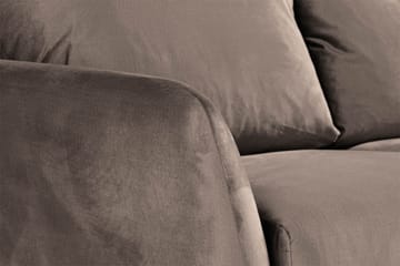 Trend 3-seter Rektangulær Fløyelssofa med Buede Armlener - Taupe - Møbler - Sofaer - Fløyel sofaer