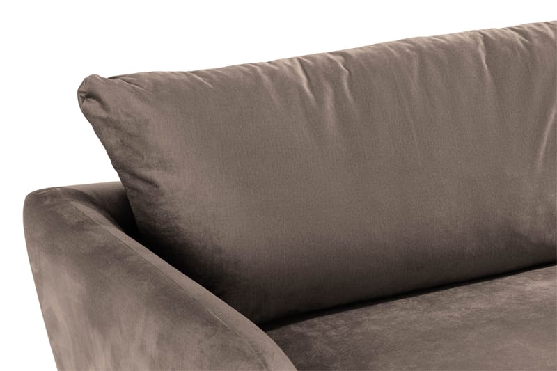 Trend 3-seter Rektangulær Fløyelssofa med Buede Armlener - Taupe - Møbler - Sofaer - Fløyel sofaer