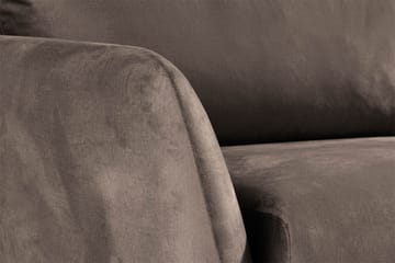 Trend 3-seter Rektangulær Fløyelssofa med Buede Armlener - Taupe - Møbler - Sofaer - Fløyel sofaer