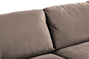 Trend 3-seter Rektangulær Fløyelssofa med Buede Armlener - Taupe - Møbler - Sofaer - Fløyel sofaer