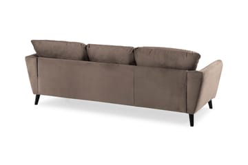 Trend 3-seter Rektangulær Fløyelssofa med Buede Armlener - Taupe - Møbler - Sofaer - Fløyel sofaer