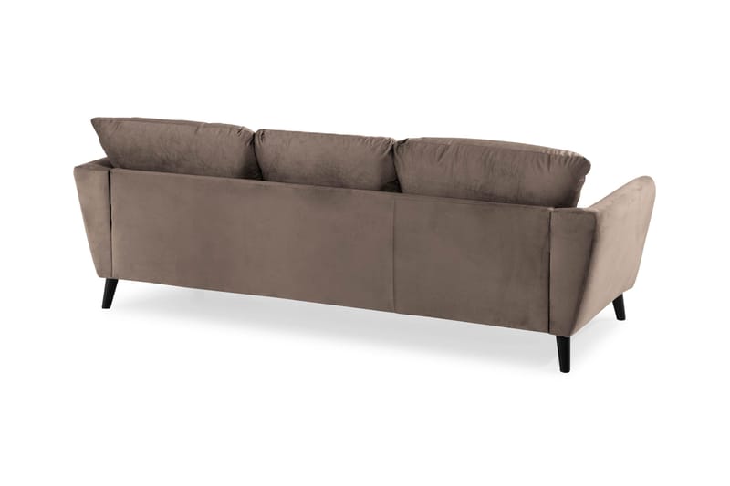 Trend 3-seter Rektangulær Fløyelssofa med Buede Armlener - Taupe - Møbler - Sofaer - Fløyel sofaer