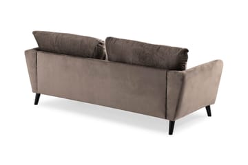 Trend 3-seter Rektangulær Fløyelssofa med Buede Armlener - Taupe - Møbler - Sofaer - Fløyel sofaer