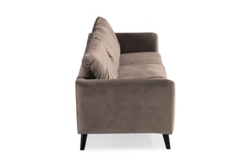 Trend 3-seter Rektangulær Fløyelssofa med Buede Armlener - Taupe - Møbler - Sofaer - Fløyel sofaer