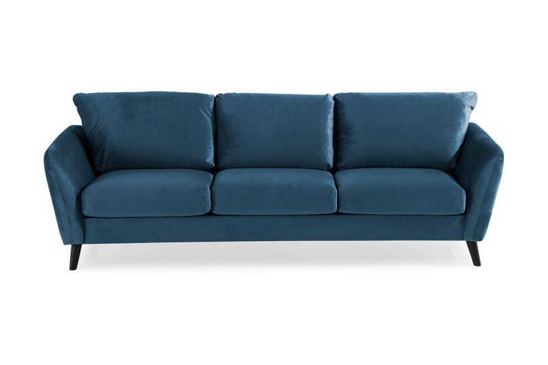 Trend 3-seters Fløyelssofa - Blå - Møbler - Sofaer - Fløyel sofaer