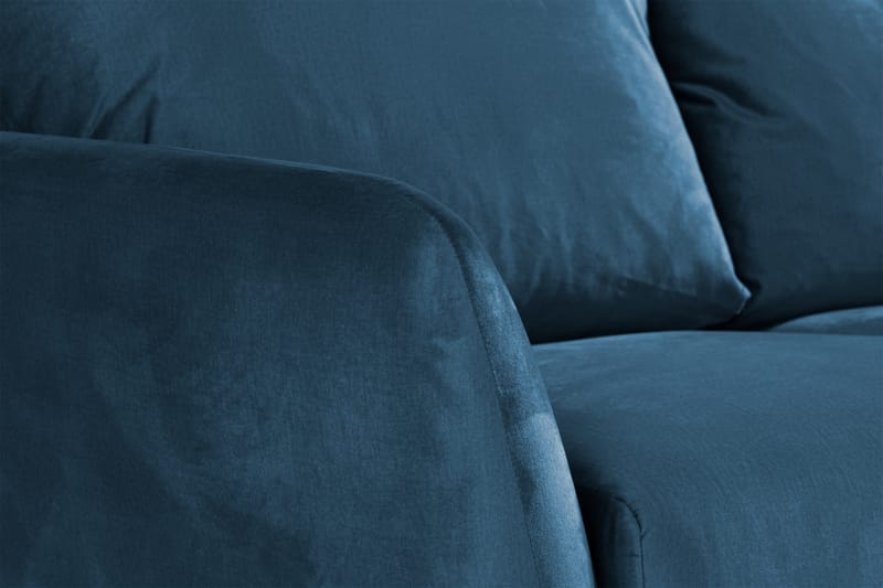 Trend 3-seters Fløyelssofa - Blå - Møbler - Sofaer - Fløyel sofaer