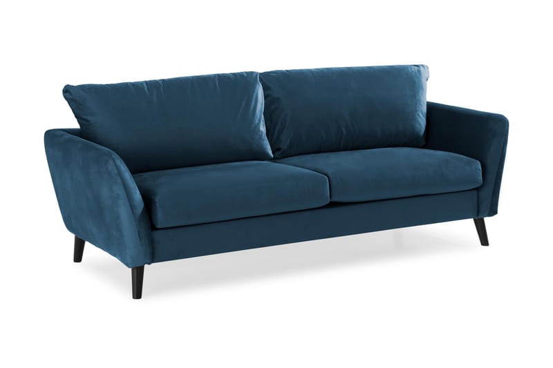 Trend 3-seters Fløyelssofa - Blå - Møbler - Sofaer - Fløyel sofaer