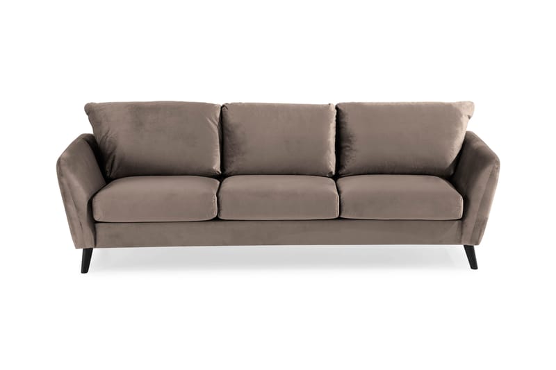 Trend 3-seters Fløyelssofa - Brun - Møbler - Sofaer - Fløyel sofaer
