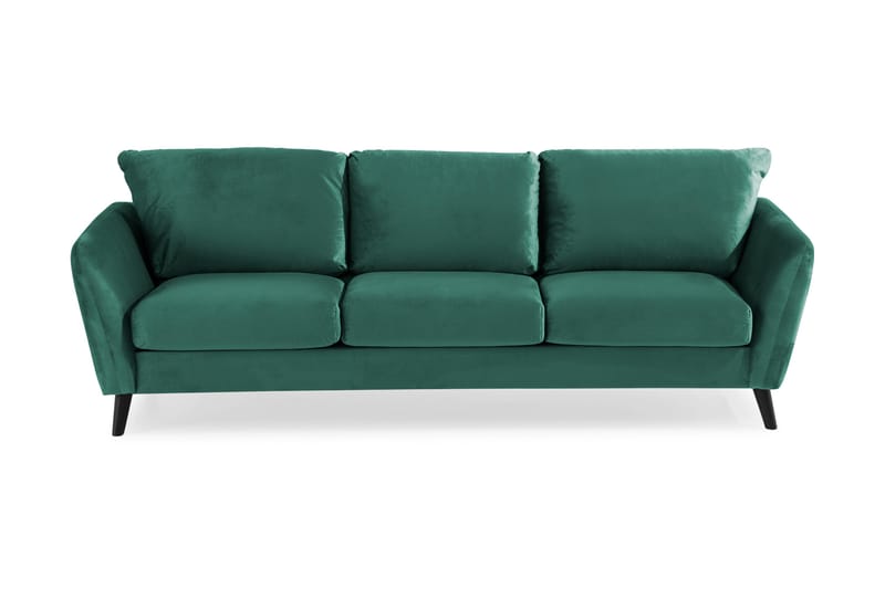 Trend 3-seters Fløyelssofa - Grønn - Møbler - Sofaer - Fløyel sofaer