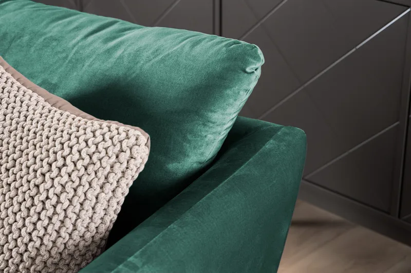 Trend 3-seters Fløyelssofa - Grønn - Møbler - Sofaer - Fløyel sofaer