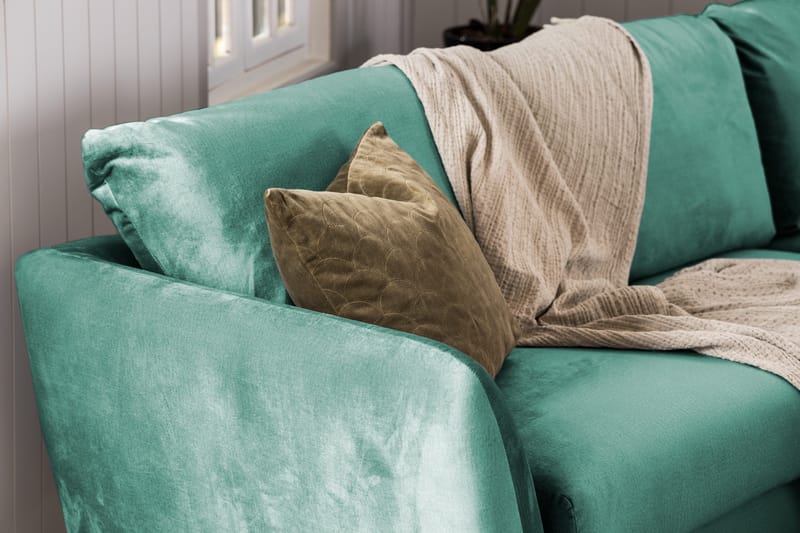 Trend 3-seters Fløyelssofa - Grønn - Møbler - Sofaer - Fløyel sofaer