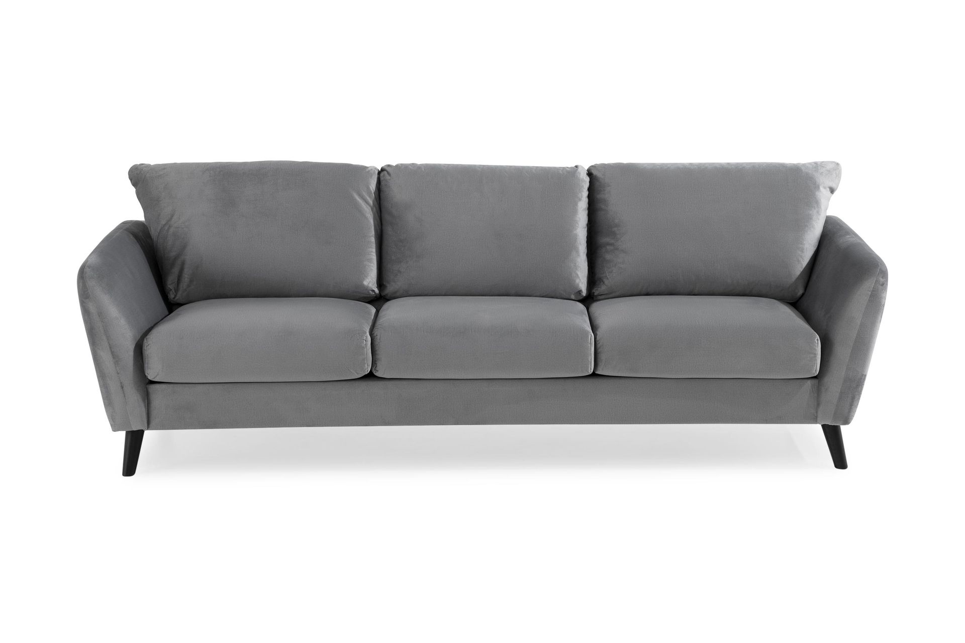 Trend 3-seters Fløyelssofa - Lys grå - Møbler - Sofaer - Fløyel sofaer