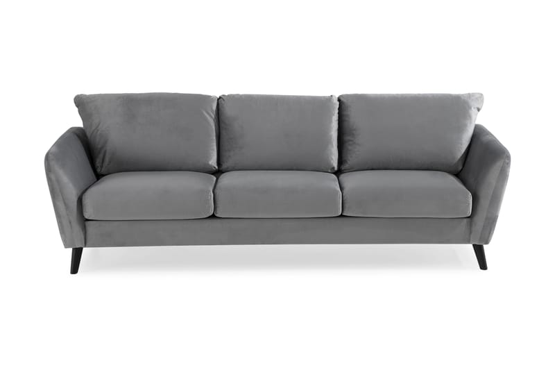 Trend 3-seters Fløyelssofa - Lys grå - Møbler - Sofaer - Fløyel sofaer