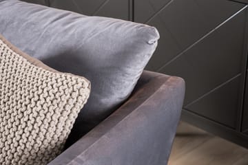 Trend 3-seters Fløyelssofa - Lys grå - Møbler - Sofaer - Fløyel sofaer
