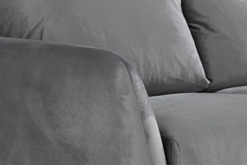 Trend 3-seters Fløyelssofa - Lys grå - Møbler - Sofaer - Fløyel sofaer
