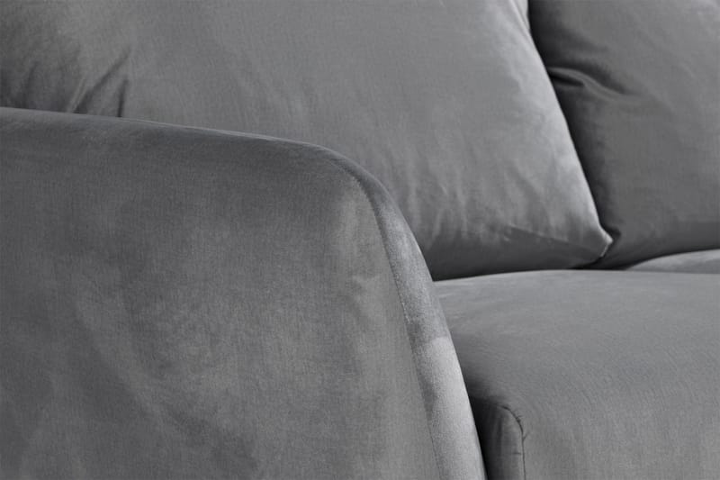 Trend 3-seters Fløyelssofa - Lys grå - Møbler - Sofaer - Fløyel sofaer