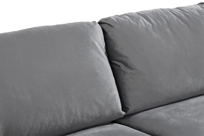 Trend 3-seters Fløyelssofa - Lys grå - Møbler - Sofaer - Fløyel sofaer