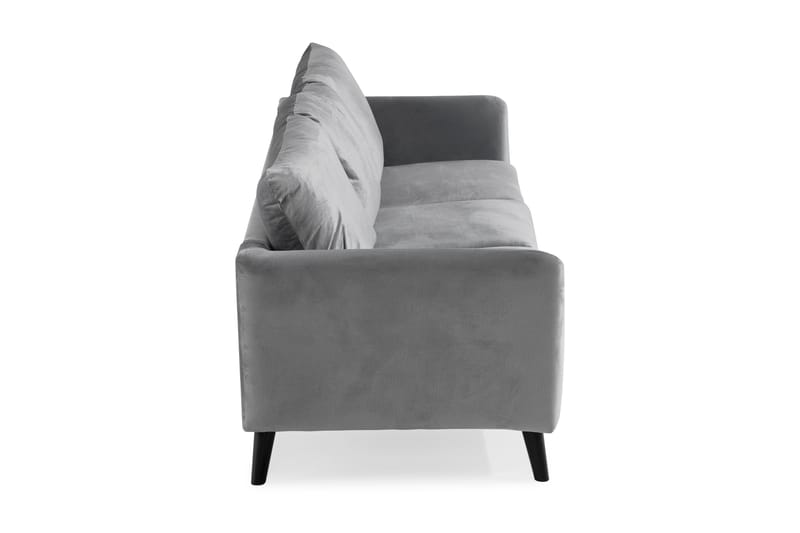 Trend 3-seters Fløyelssofa - Lysegrå - Møbler - Sofaer - Fløyel sofaer