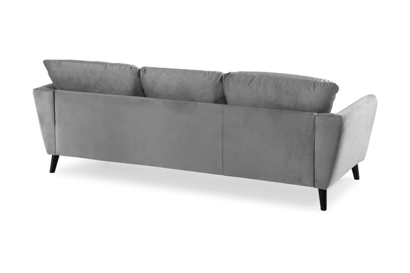 Trend 3-seters Fløyelssofa - Lysegrå - Møbler - Sofaer - Fløyel sofaer