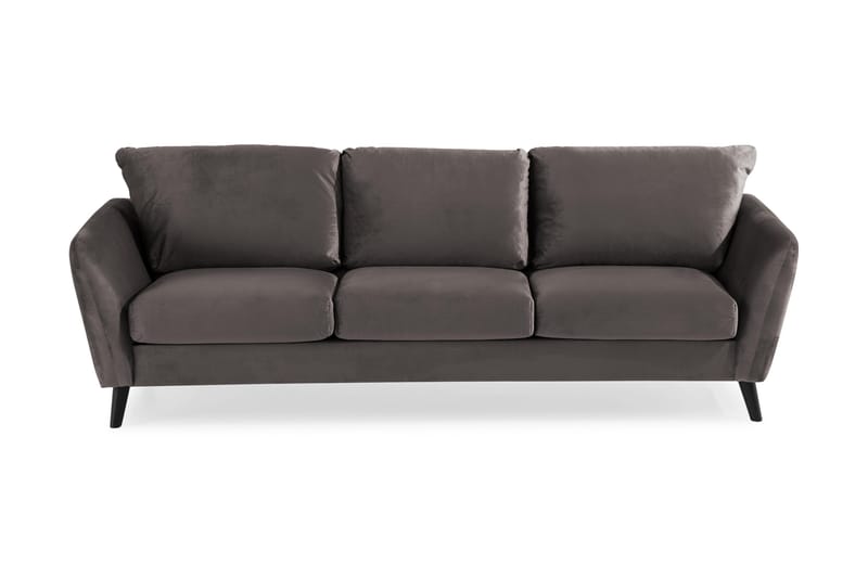 Trend 3-seters Fløyelssofa - Mørk grå - Møbler - Sofaer - Fløyel sofaer