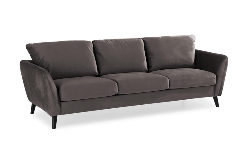 Trend 3-seters Fløyelssofa - Mørkegrå - Møbler - Sofaer - Fløyel sofaer