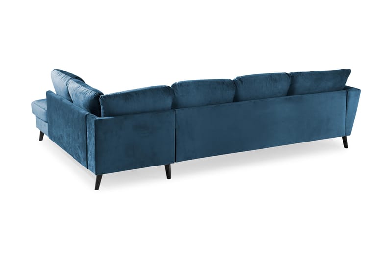 Trend 4-seters Høyrevendt U-formet Sofa med Divan og Sjeselong i Fløyel - Blå - Møbler - Sofaer - Fløyel sofaer