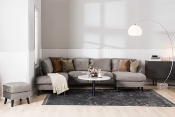 Trend 4-seters Høyrevendt U-formet Sofa med Divan og Sjeselong i Fløyel - Brun - Møbler - Sofaer - Fløyel sofaer