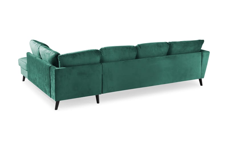 Trend 4-seters Høyrevendt U-formet Sofa med Divan og Sjeselong i Fløyel - Grønn - Møbler - Sofaer - Fløyel sofaer