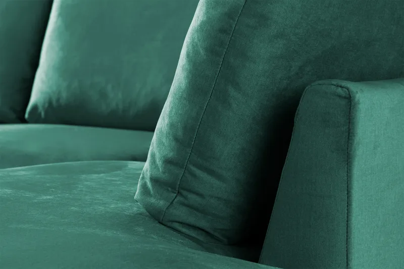 Trend 4-seters Høyrevendt U-formet Sofa med Divan og Sjeselong i Fløyel - Grønn - Møbler - Sofaer - Fløyel sofaer