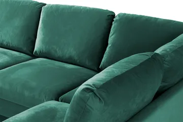 Trend 4-seters Høyrevendt U-formet Sofa med Divan og Sjeselong i Fløyel - Grønn - Møbler - Sofaer - Fløyel sofaer