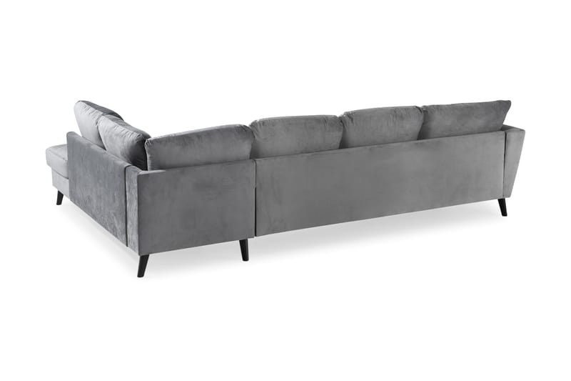 Trend 4-seters Høyrevendt U-formet Sofa med Divan og Sjeselong i Fløyel - Lys grå - Møbler - Sofaer - Fløyel sofaer