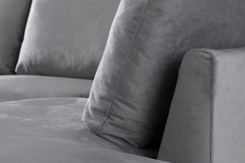 Trend 4-seters Høyrevendt U-formet Sofa med Divan og Sjeselong i Fløyel - Lys grå - Møbler - Sofaer - Fløyel sofaer