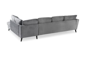 Trend 4-seters Høyrevendt U-formet Sofa med Divan og Sjeselong i Fløyel - Lysegrå - Møbler - Sofaer - Fløyel sofaer