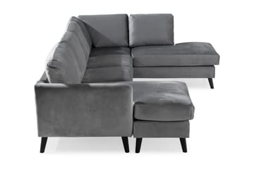 Trend 4-seters Høyrevendt U-formet Sofa med Divan og Sjeselong i Fløyel - Lysegrå - Møbler - Sofaer - Fløyel sofaer