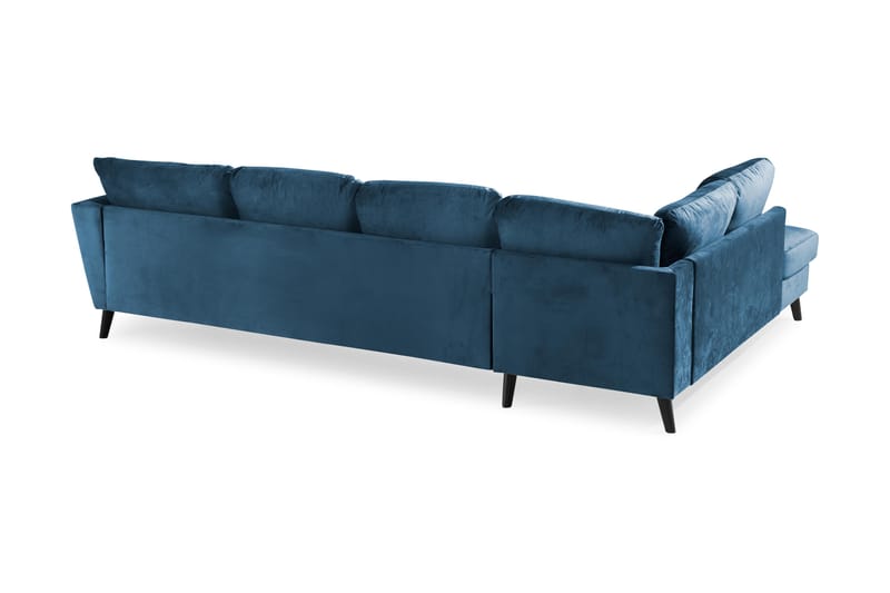 Trend 4-seters Venstrevendt U-formet Sofa med Divan og Sjeselong i Fløyel - Blå - Møbler - Sofaer - Fløyel sofaer